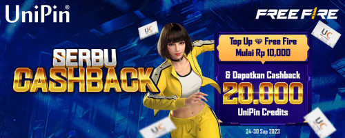 Serbu Cashback 20% untuk Top Up Diamonds FF di UniPin Bulan September